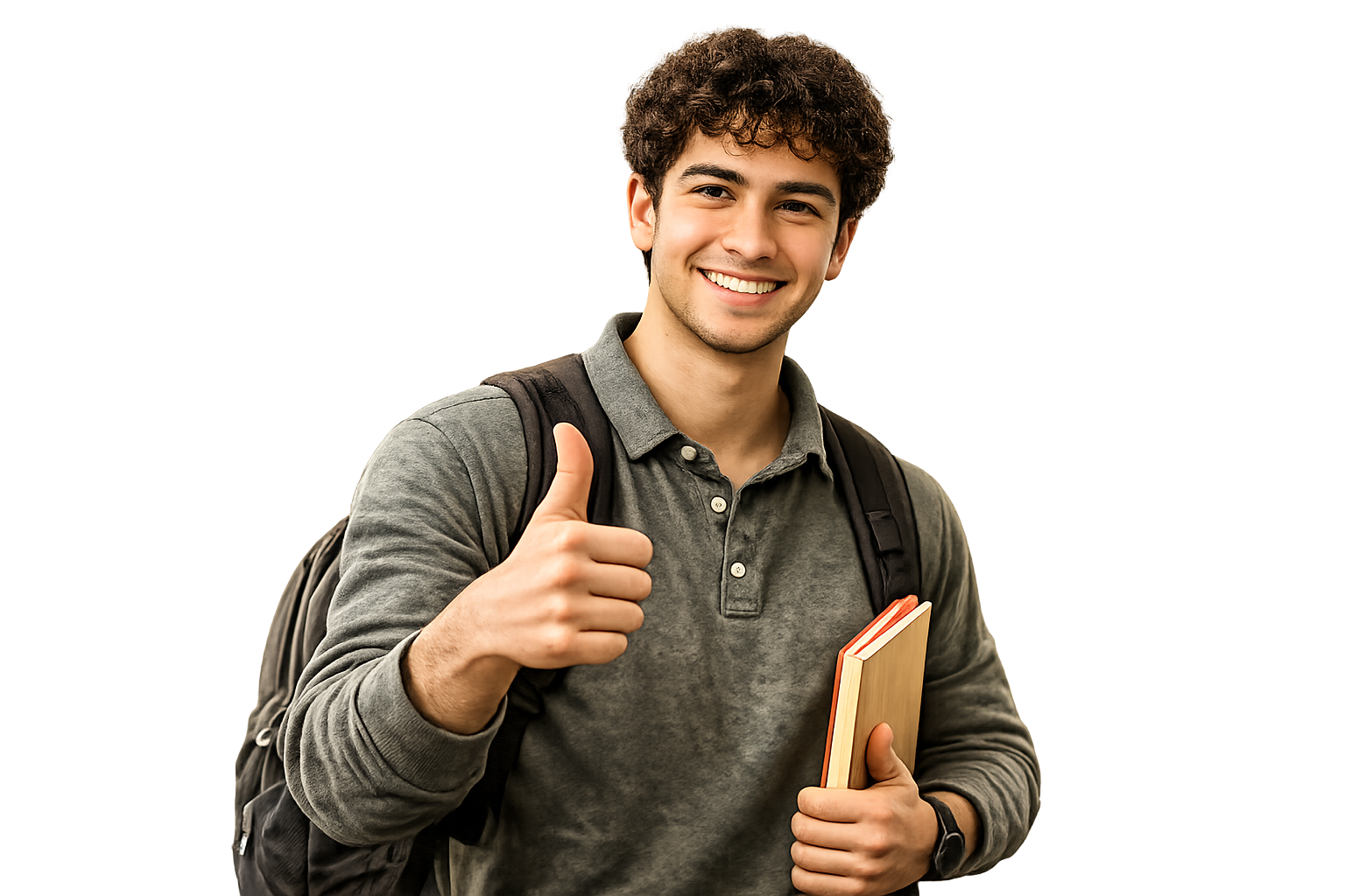 Estudiante universitario listo para avanzar
